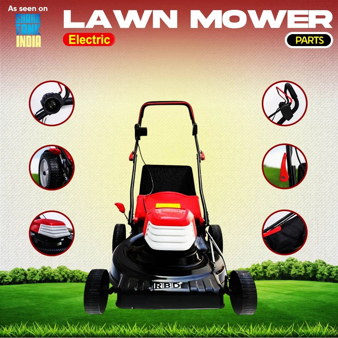 RBD 16-Inch Electric Lawn Mower | Garden Grass Cutter - supplier gallery image 4