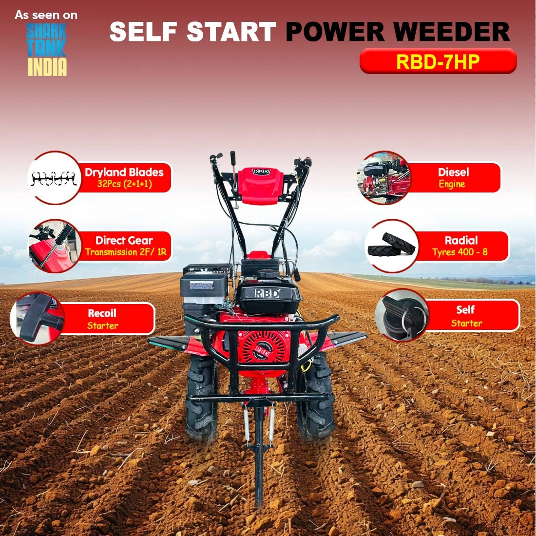 RBD 7HP Self-Start Power Weeder - supplier gallery image 1