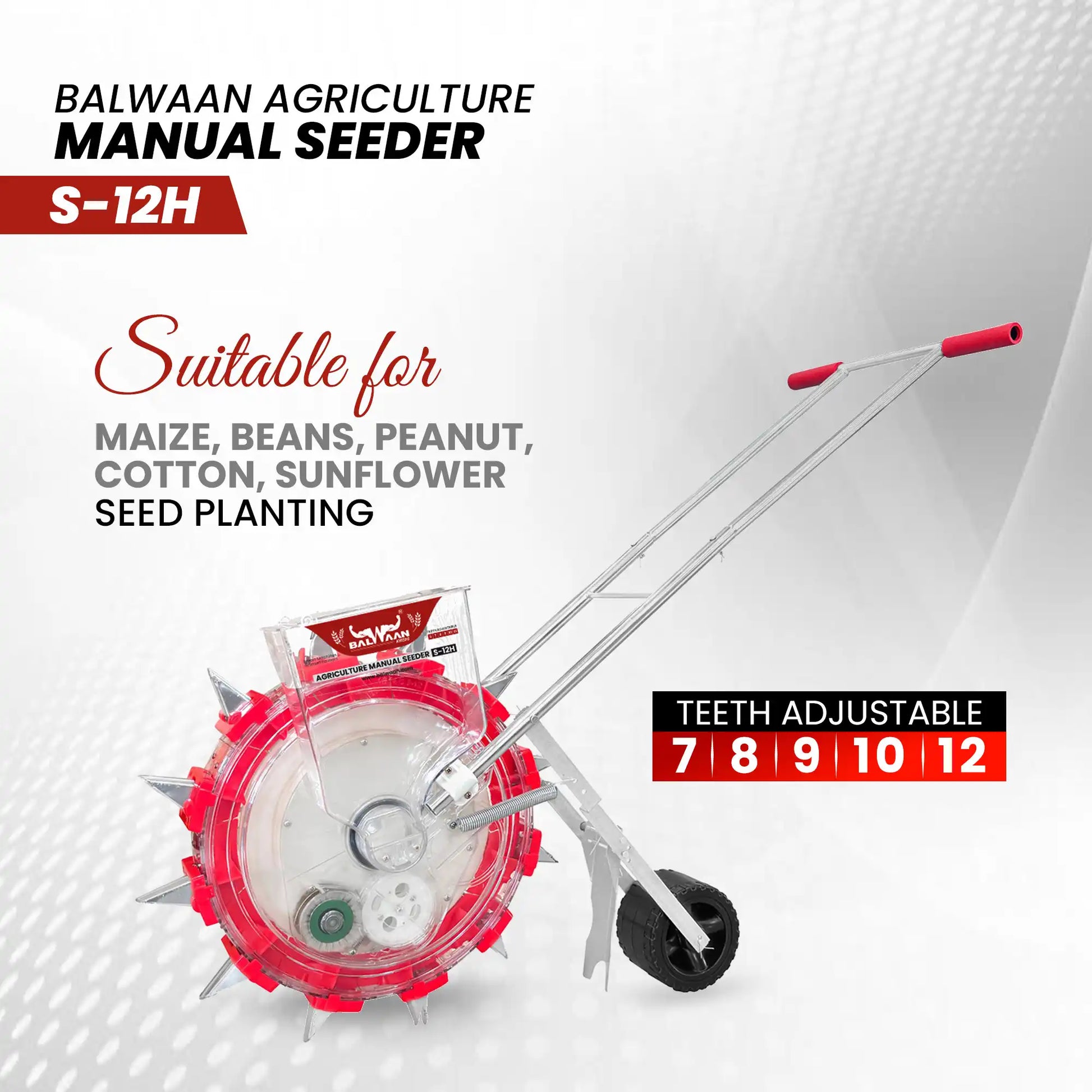 Balwaan S-12H Manual Seeder | Multi-Crop Seed Planter for Agriculture