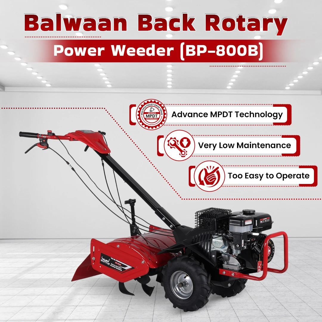 Balwaan Back Rotary Power Weeder| BP-800B