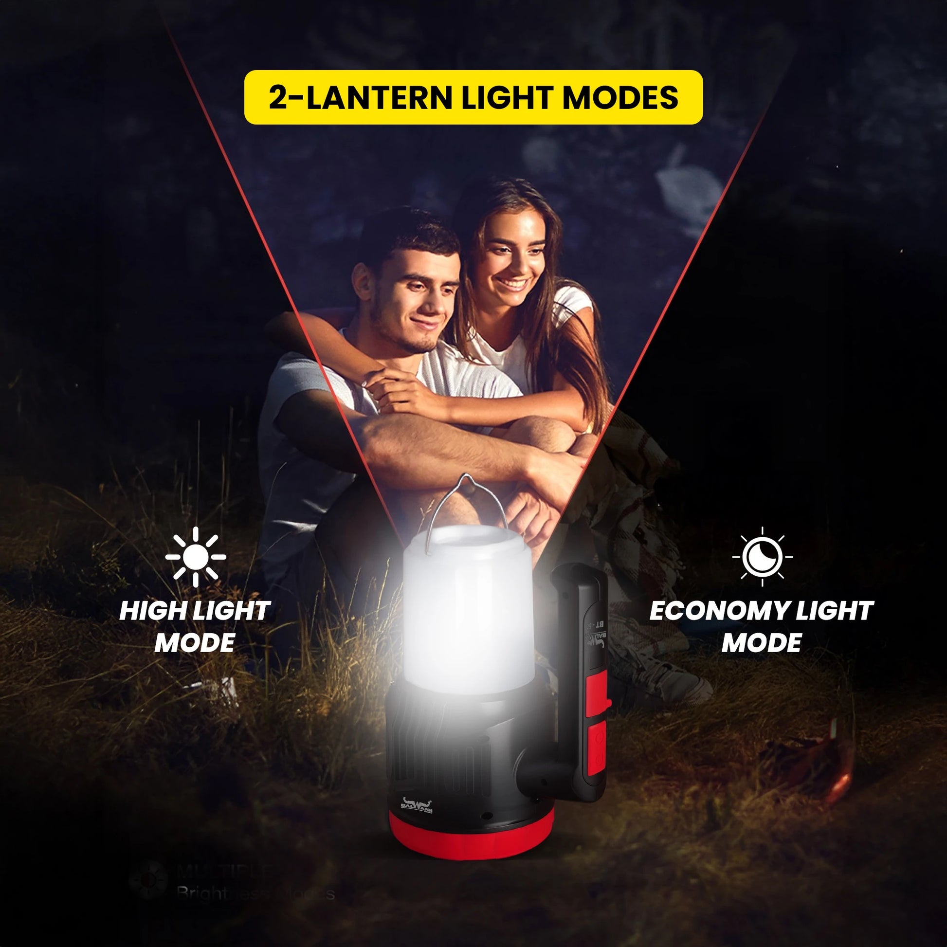 Balwaan BT-60 Rechargeable 2-in-1 Torch & Lantern | 5W LED, USB-C Fast Charge