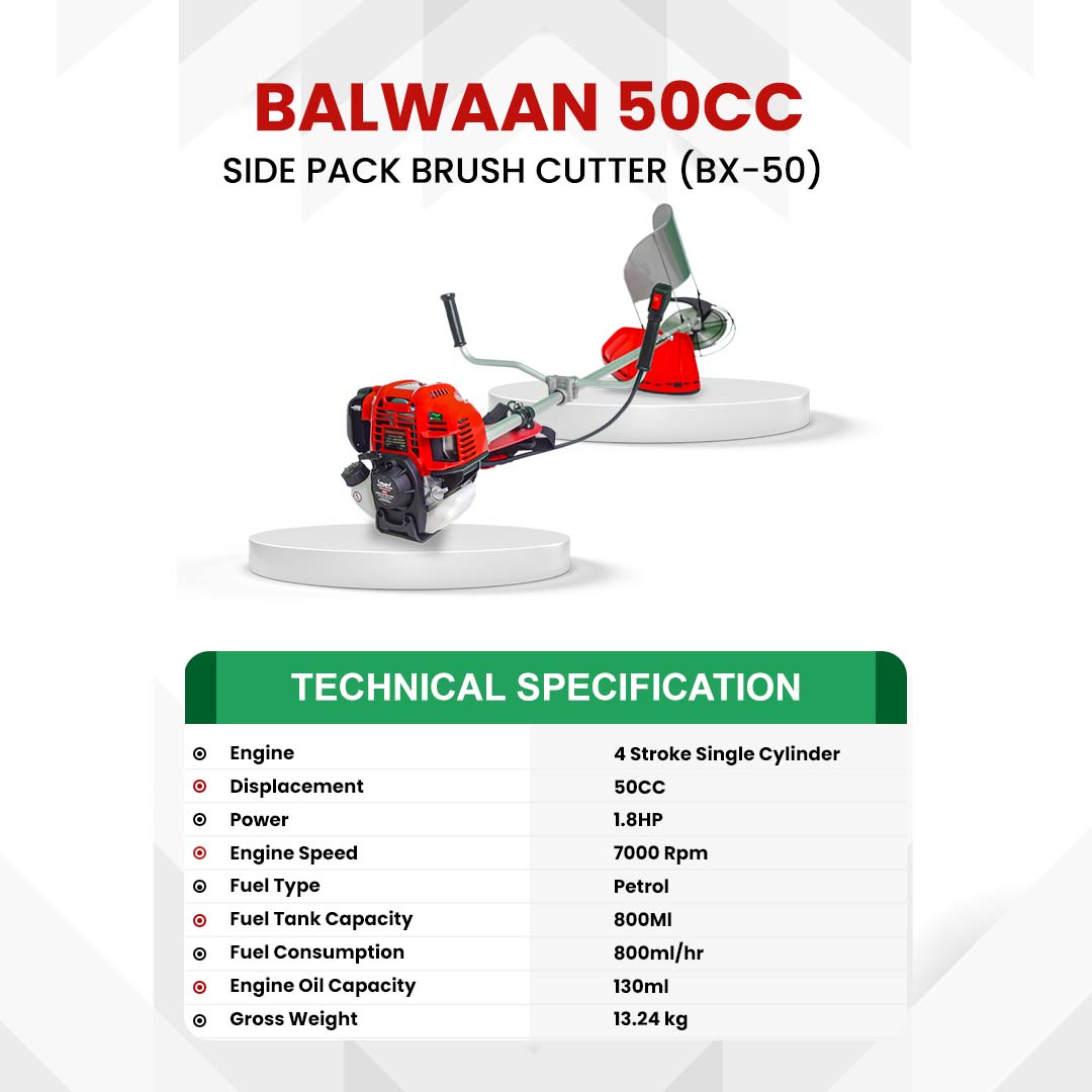 Balwaan 50cc Side Pack Crop cum Grass Cutter| BX - 50 by Balwaan | KrishiGears