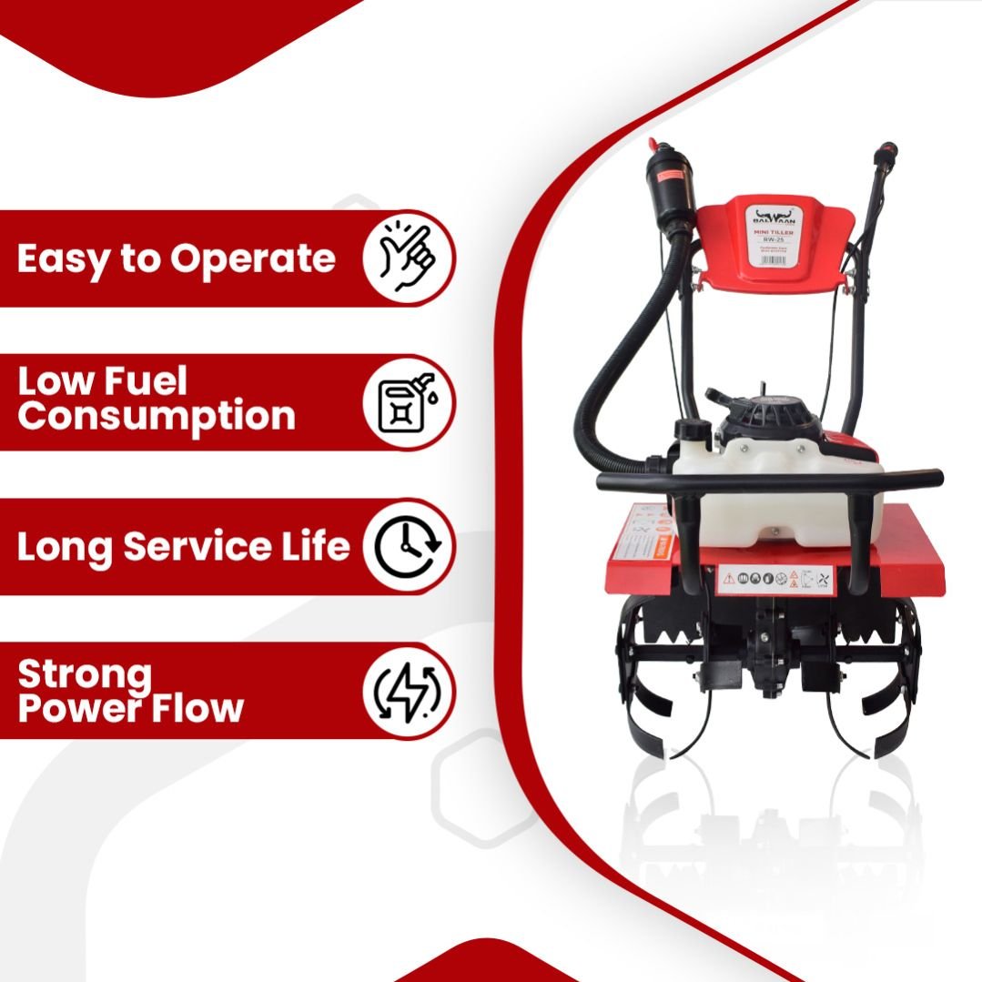 Balwaan 63cc Mini Agricultural Power Tiller| BW - 25 by Balwaan | KrishiGears