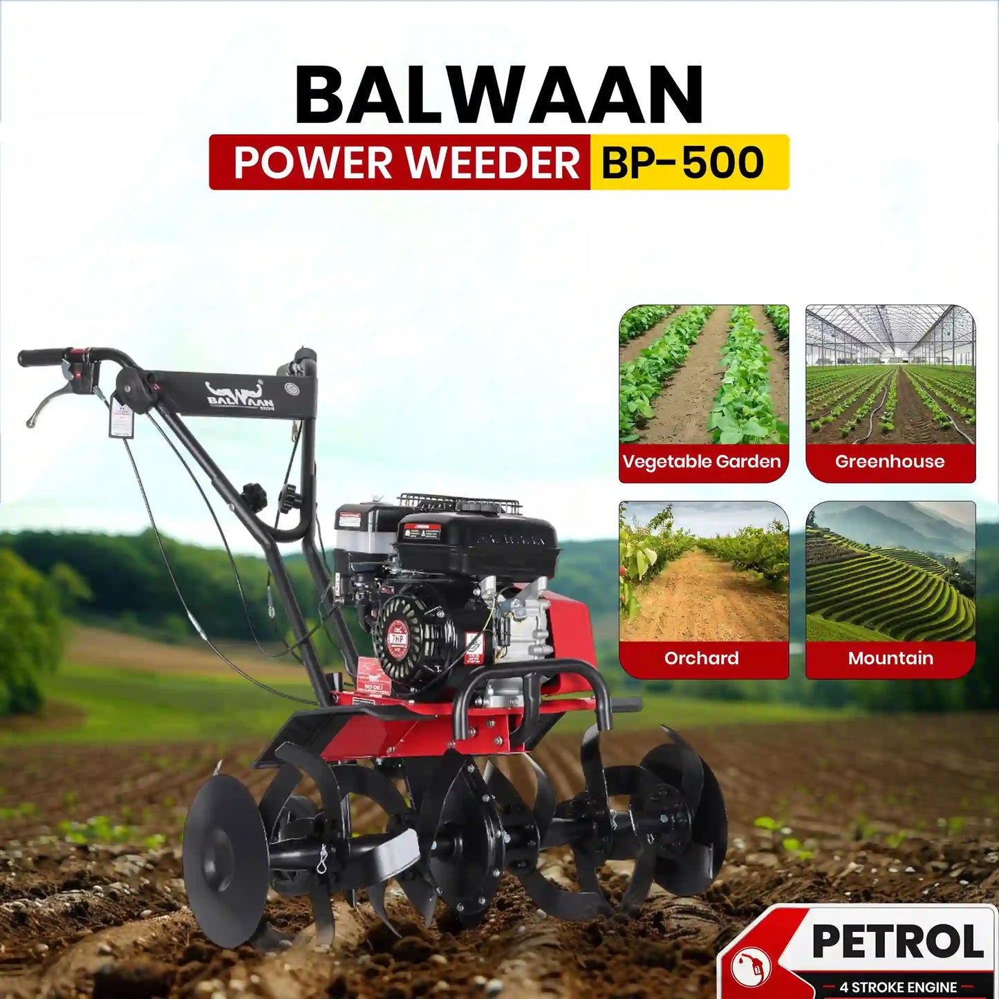 Balwaan 7 HP Power Weeder | BP - 500 by Balwaan | KrishiGears