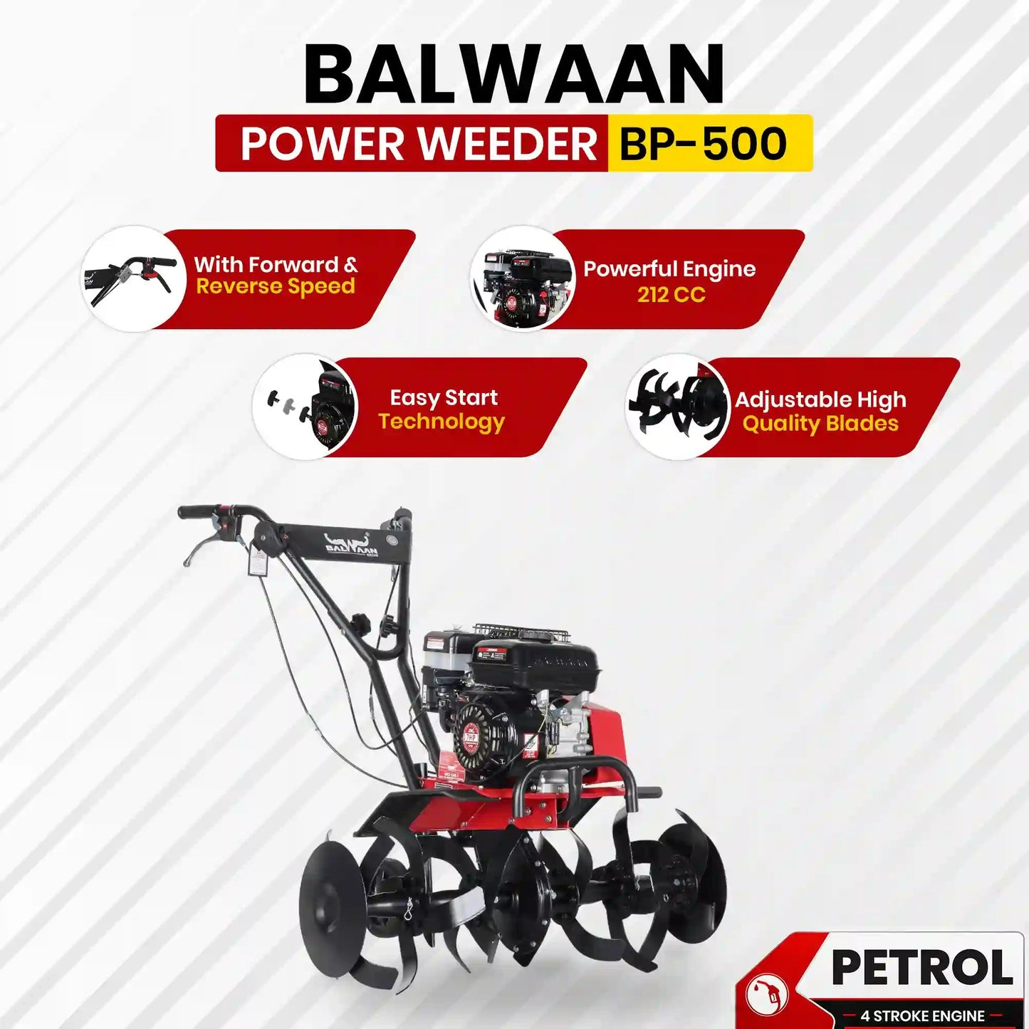 Balwaan 7 HP Power Weeder | BP - 500 by Balwaan | KrishiGears