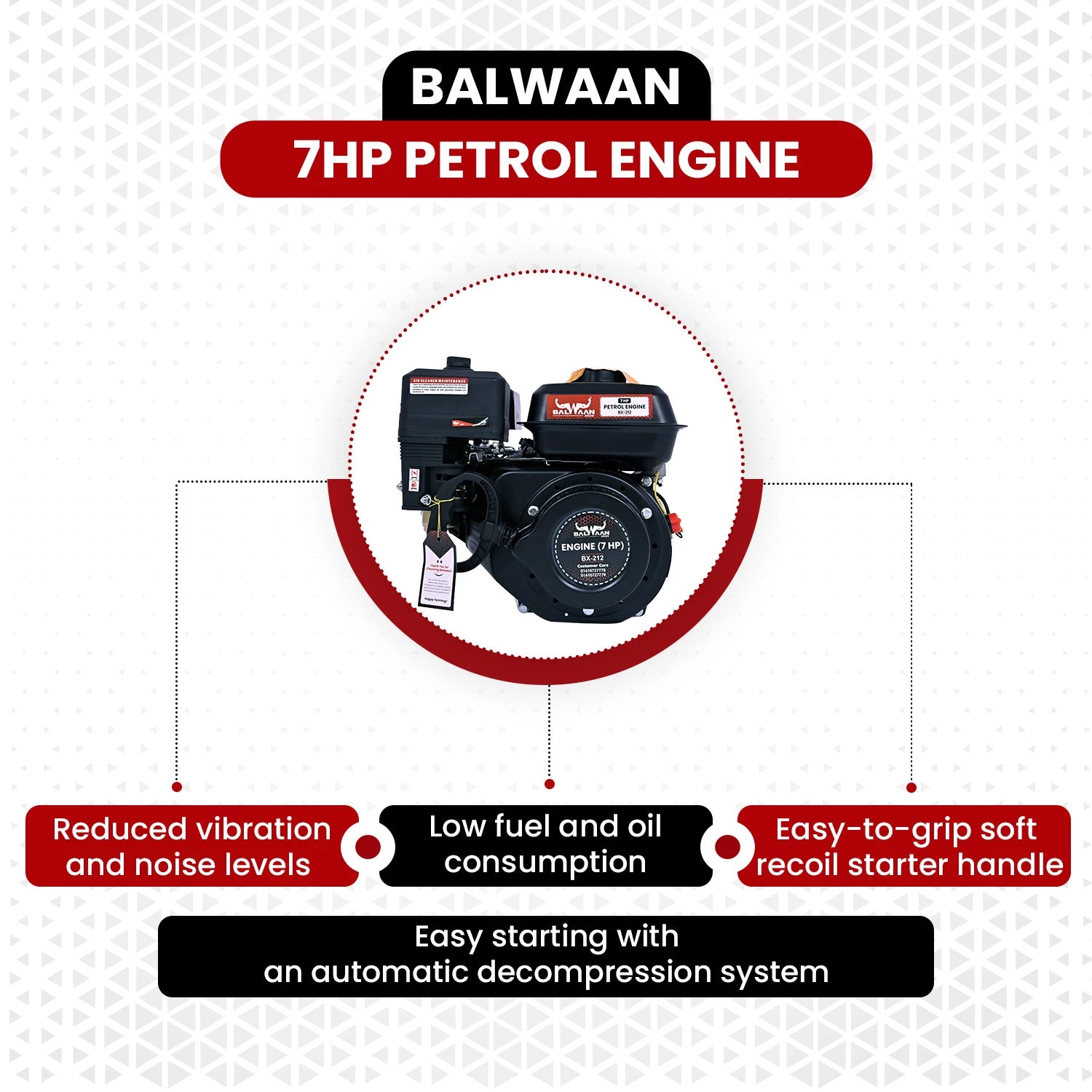 Balwaan 7 HP Bare Petrol Engine | BX-212
