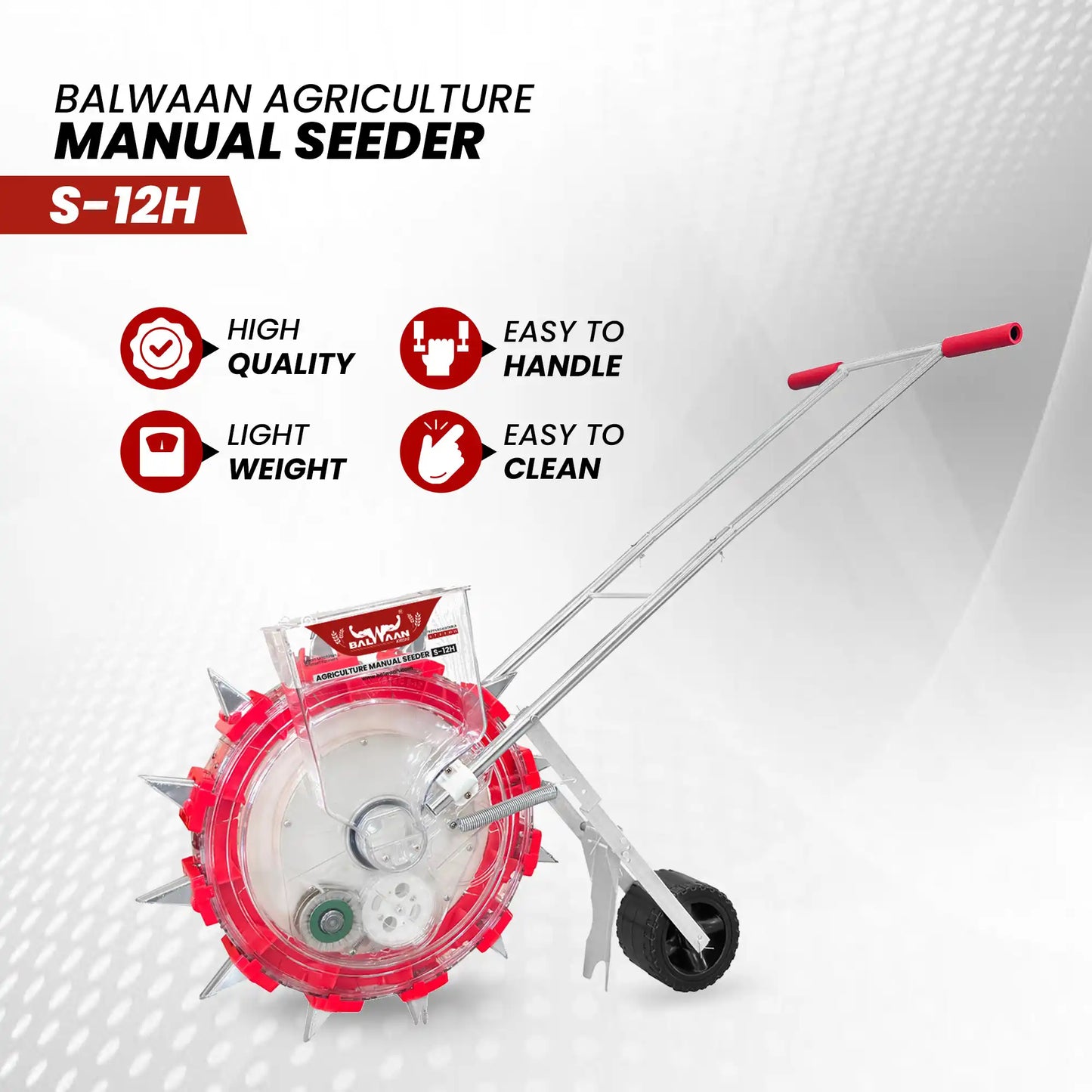 Balwaan S-12H Manual Seeder | Multi-Crop Seed Planter for Agriculture