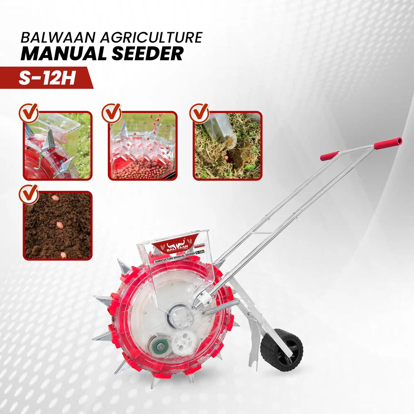 Balwaan S-12H Manual Seeder | Multi-Crop Seed Planter for Agriculture