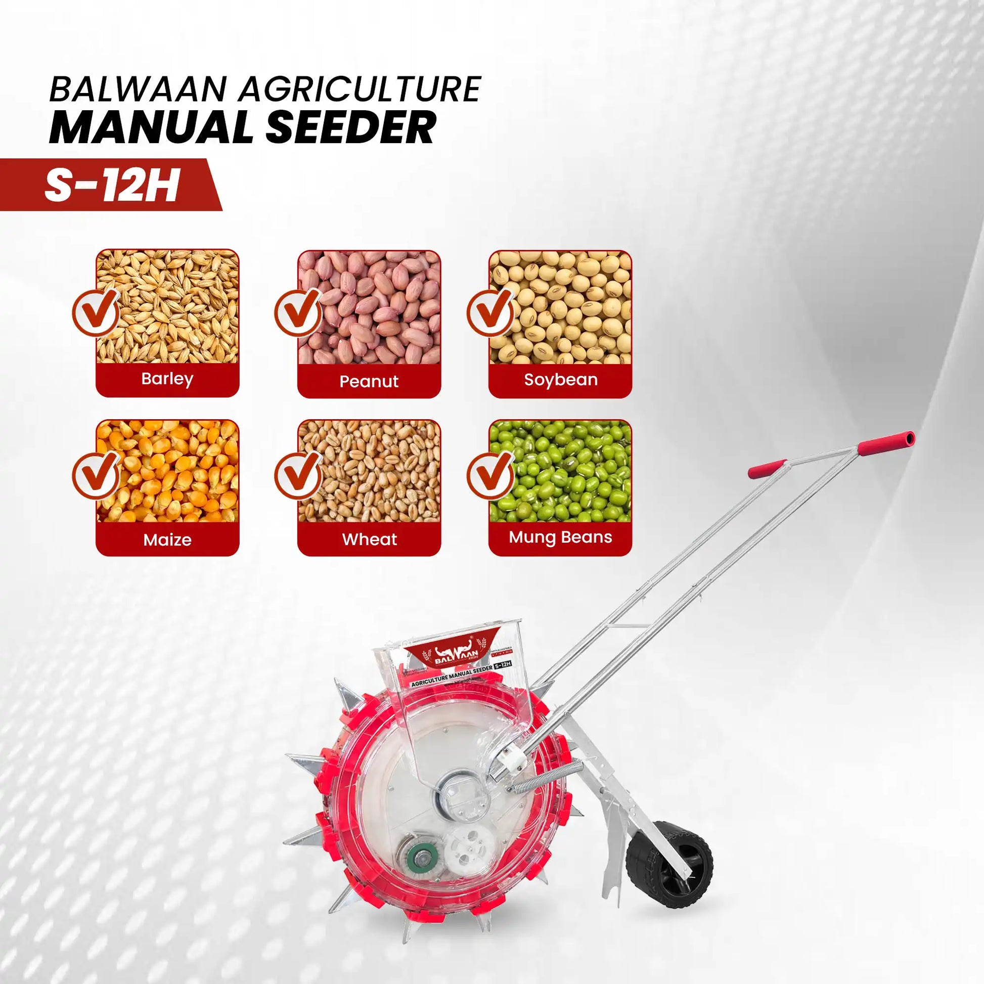 Balwaan S-12H Manual Seeder | Multi-Crop Seed Planter for Agriculture