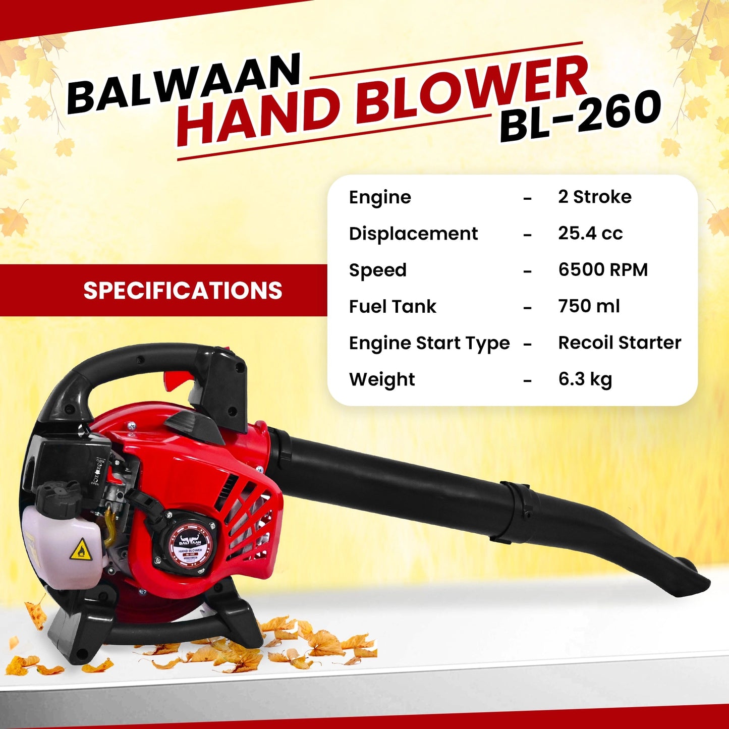 Balwaan BL - 260 Portable Hand Blower by Balwaan | KrishiGears