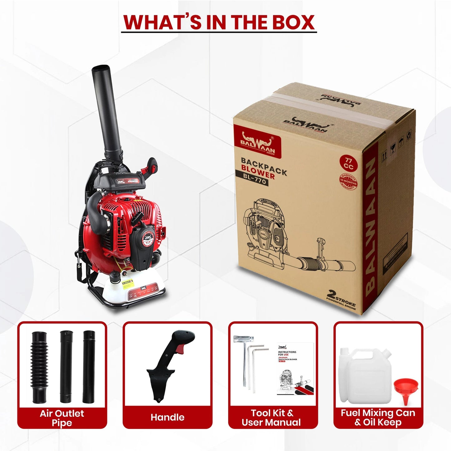 Balwaan BL - 770 Backpack Leaf Blower by Balwaan | KrishiGears