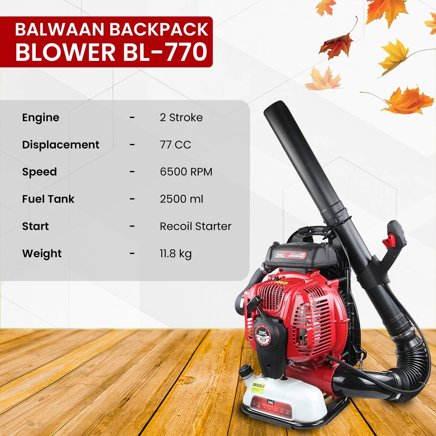 Balwaan BL - 770 Backpack Leaf Blower by Balwaan | KrishiGears