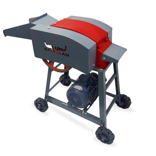 Balwaan Chaff Cutter CH - 120 With 2HP Motor | Comes with 4 pieces of Blade and RPM 1440 | Suitable for cutting up straw or hay for fodder into small pieces | Use for Small Dairy Farming by Balwaan | KrishiGears