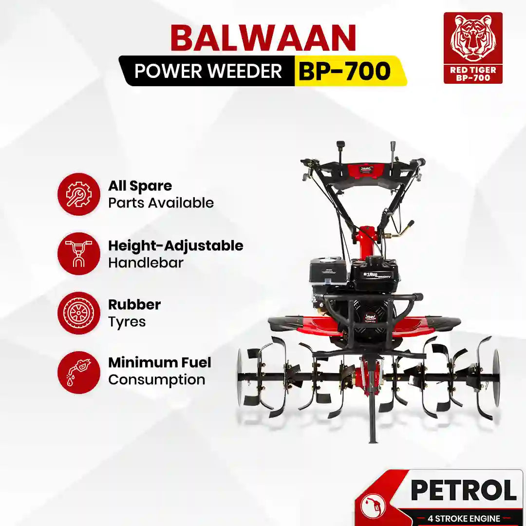 7HP 4 Stroke Power Weeder BP-700 | 212cc Powerful Euro (V) Petrol Engine | Dual Clutch Power Tiller