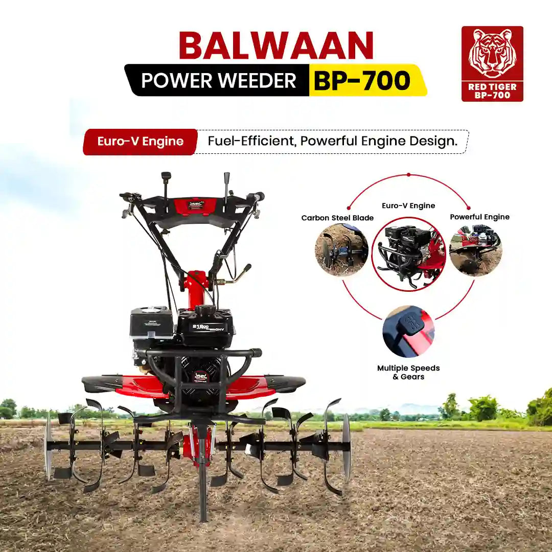 7HP 4 Stroke Power Weeder BP-700 | 212cc Powerful Euro (V) Petrol Engine | Dual Clutch Power Tiller
