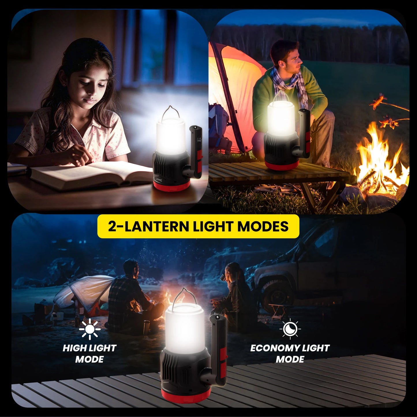 Balwaan Shakti BT-60s 2in1 Flashlight with Lantern and Solar  | 5W LED Front Beam with Type-C Charging