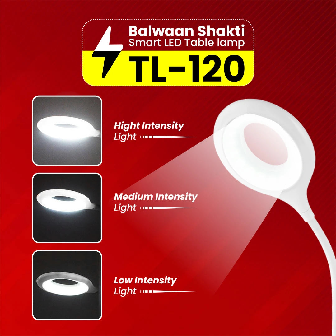 Balwaan Shakti Smart LED Table Lamp | TL-120 | Touch Control | Flexible Neck & 3 Light Modes