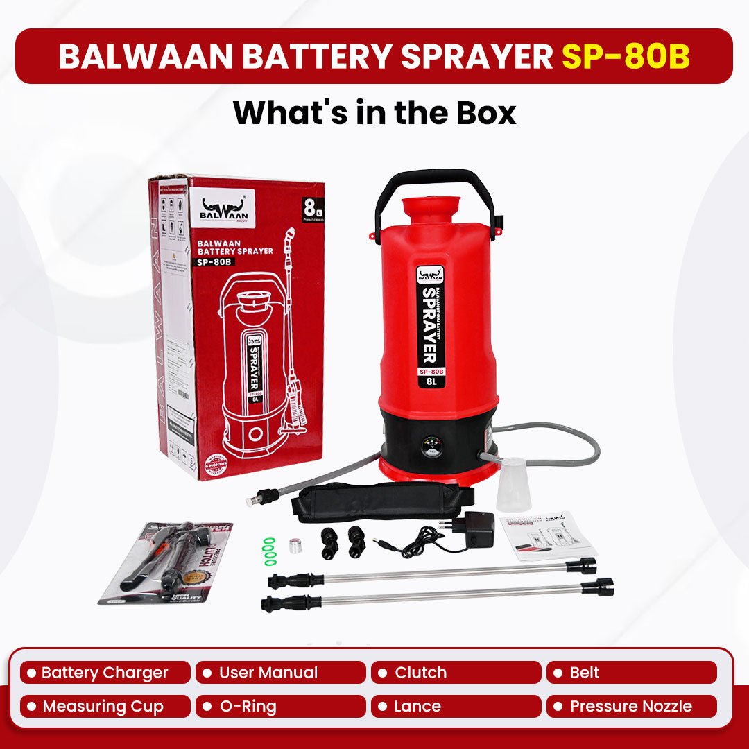 Balwaan SP - 80B Li - ion Battery Sprayer (8 Liters) by Balwaan | KrishiGears