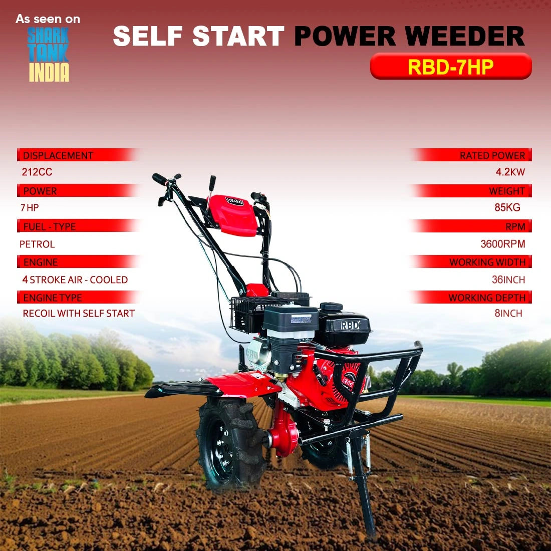RBD 7HP Self-Start Power Weeder - supplier gallery image 3