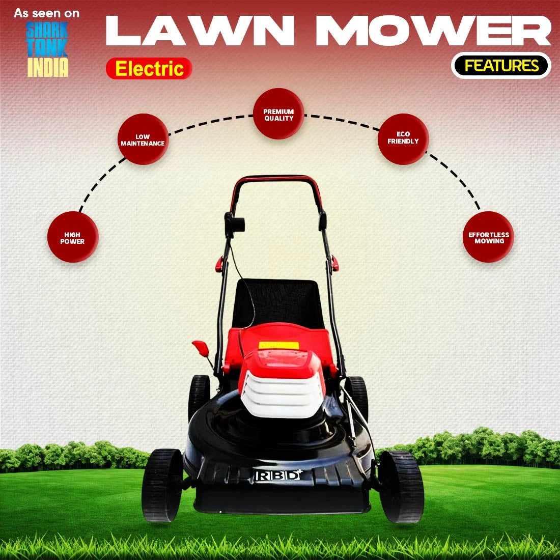 RBD 18-Inch 1800W Electric Lawn Mower - supplier gallery image 1