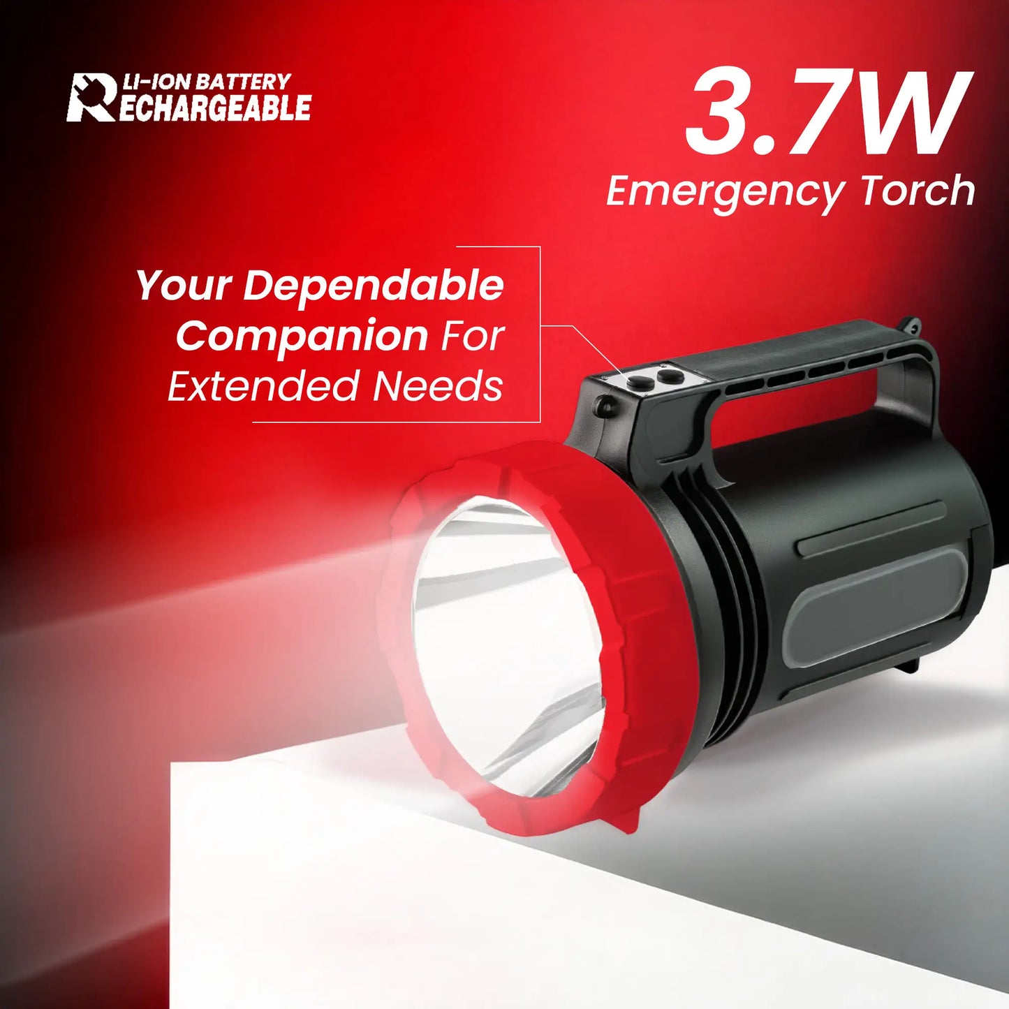 Balwaan Shakti BT-1000 Soldier Highbeam Flashlight | 10W SMD LED Torch | Type-C Charging