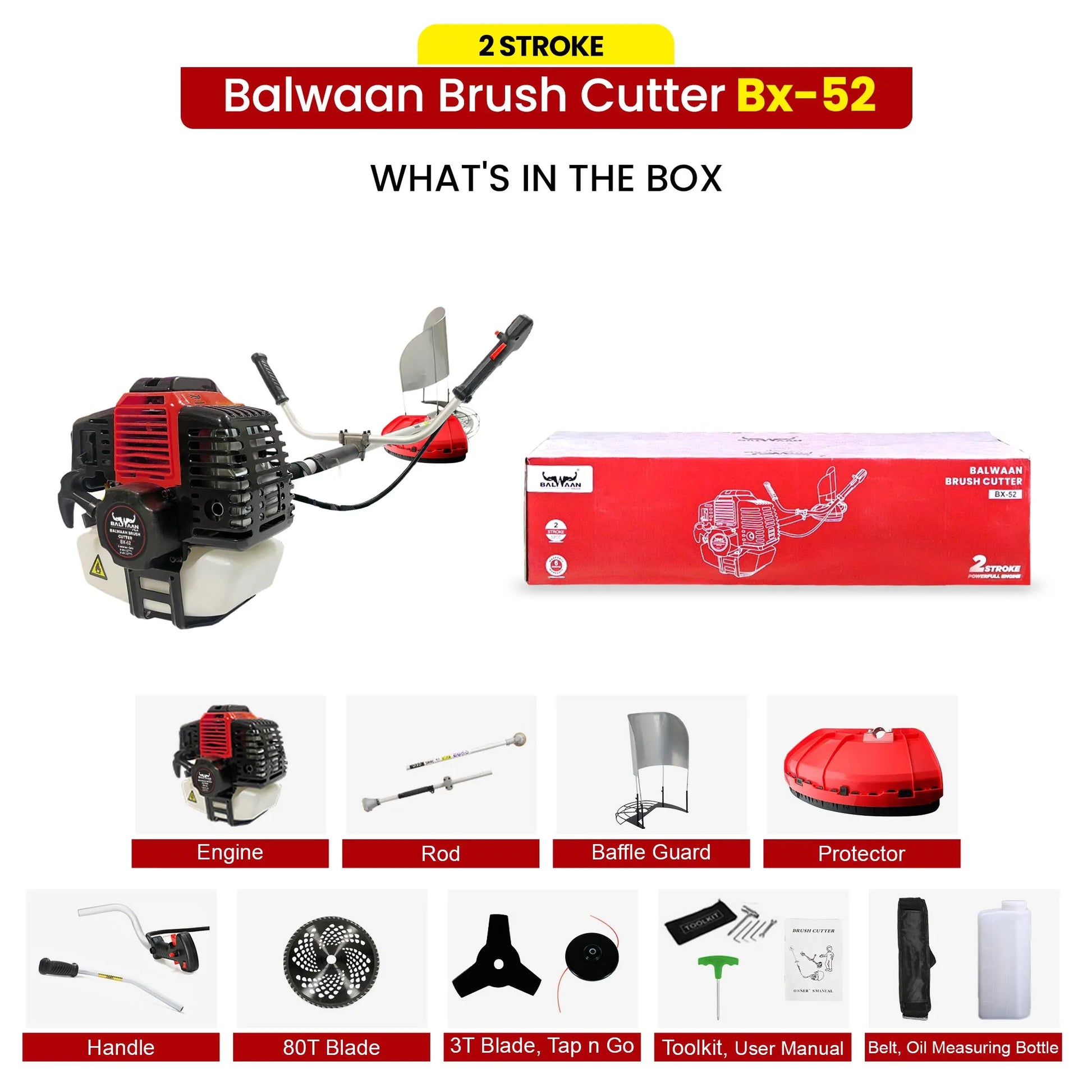 Balwaan BX-52 2 Stroke 52cc Side Pack Brush Cutter