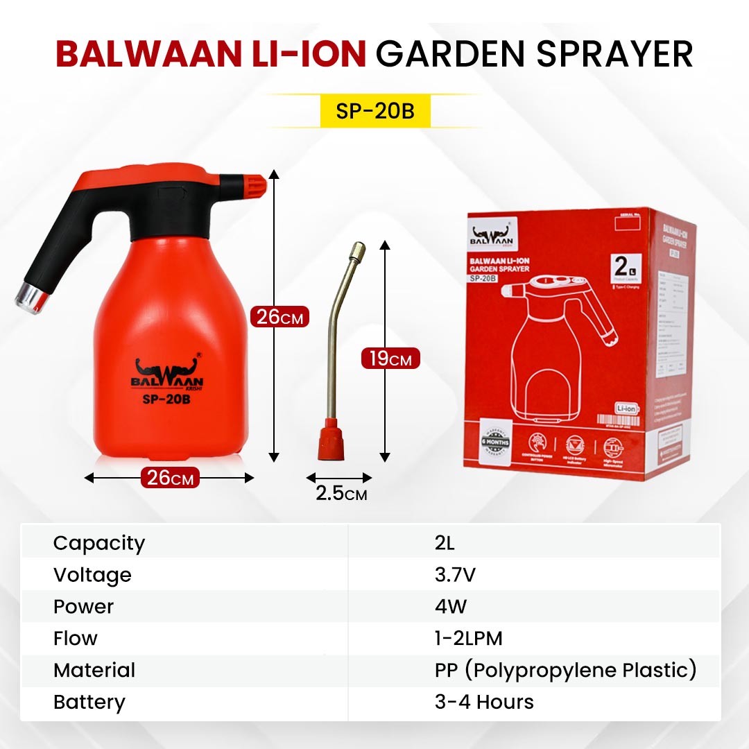 Balwaan SP-20B Li-ion Battery Sprayer (2 Liters)