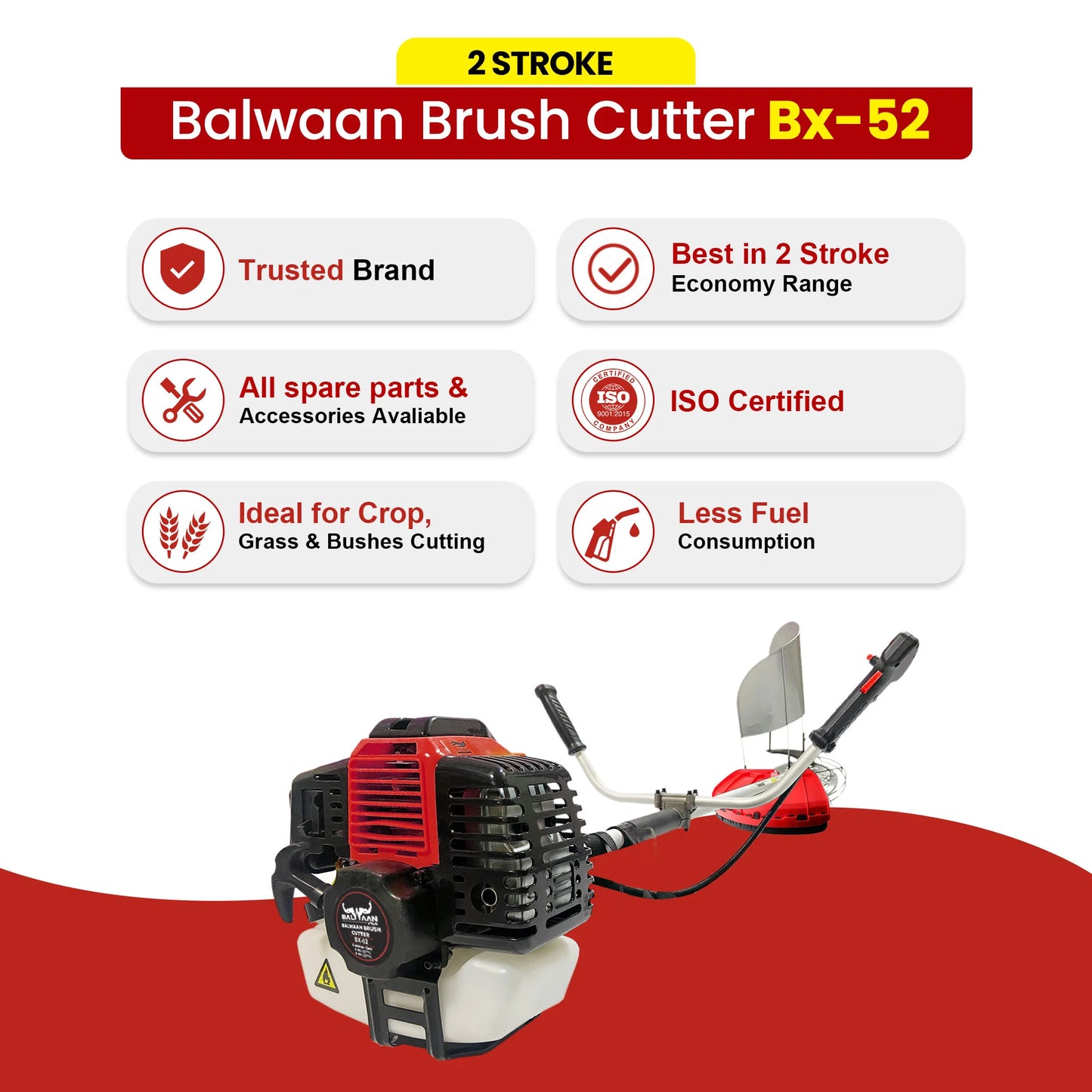 Balwaan BX-52 2 Stroke 52cc Side Pack Brush Cutter
