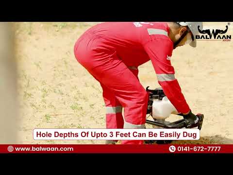 Balwaan 52cc Earth Auger with 8 Inch Planter| BE-52 (8 Inch) - supplier product video 1