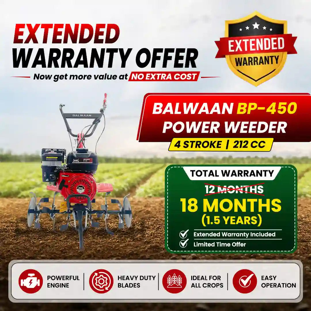 7HP Red Eagle Power Weeder BP- 450 | Recoil Starter | Perfect for Soil Preparation & Weeding